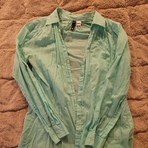 Women's Sheer Blouse Size 4 H&M  Robin's Egg Blue from Divided